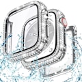 Pikkukuva 1 / 4: IC Goton 2-in-1 vedenkestävä Bling-kotelo Apple Watch 40 mm:lle, näytönsuojakalvo SE (2. sukupolvi) Series 6 5 4, täysi glittertimantti naisille 40 mm