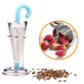 Miniatyrbillede 4 af 5: IC 2 stk rustfrit stål te-si, paraply-bulk te-infuser te-si med drypbakke til løs te, rose, kaffe, krydderier
