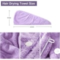 Miniatyrbilde 4 av 5: IC Mikrofiber Hårtørkende Håndkle Magic Hair Turban Wrap Med Knapp Lilla