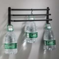 Miniatyrbillede 2 af 5: IC Badeværelses Håndklædeholder Sort - Væghængt Selvklæbende Håndklædeholder - Vandafvisende med Krog (50 cm, tre stænger)