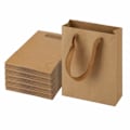 Pikkukuva 1 / 5: Paperikassit kahvoilla 25 kpl 5,9\" P x 2,4\" L x 7,9\" Ruskea