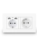 Miniatyrbilde 1 av 4: IC CNE 16a USB strøm - dobbel ram vegguttak