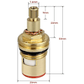 Miniatyrbilde 3 av 5: 2 stk. keramisk skivehode, 1/2\" keramiske patroner, universell messingkran erstatning 20 hakk x 53 mm erstatning for kjøkken, bad (varmt og kaldt)