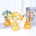 Miniatyrbillede 5 af 5: IC Feng Shui Penge Træ Rigdom Træ Gul Citrin Ametyst Krystal Luc Lysegul