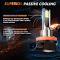 Pikkukuva 3 / 10: Bil LED-dimljuslampor H8/H11 Dagsljus DRL 60W 6000K Vit 1 st