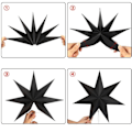 Miniatyrbilde 3 av 5: IC Folding Star Julepynt Folding Stars Svart Pakke med 5 30 cm Schwarz Weiß Grau
