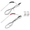 2-pack ersättningskötttermometer för Weber Grill och Smoker, temperaturprob i rostfritt stål med probklämmor, silver