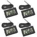 Miniatyrbild 1 av 5: 4x digital LCD-termometer temperaturvakt med extern sond för kyl och frys Kylskåp Akvarium (4x svart) null none