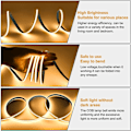 Miniatyrbilde 4 av 7: 5m COB LED-stripe 3000K 24V COB LED-stripe Varmt Hvit med Fjernkontroll/IP30 Vanntett/1600 LEDer/8mm Bredde Dimbar LED-stripe for Soverom Hjemmedekor 3000 k