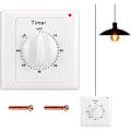 Miniatyrbild 1 av 5: Nedräkningsbrytare: 60 Minuters Timer Strömbrytare med Timer, Vattenskyddad, Borrhål för Installation för Badrum, Fläkt, Lampor