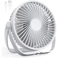 Miniatyrbillede 1 af 5: IC USB-ventilator, 3-hastigheds skrivebordsventilator, 360° justerbar støjsvag ventilator, bærbar ventilator til kontor, soveværelse, bil, rejser Hvid