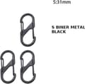 S-Biner karbinhakar i rostfritt stål 31 mm för nyckelringar, enkel att fästa och ta loss, 3-pack