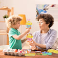 Miniatyrbild 4 av 5: Påskdekoration i non-woven filt, tredimensionell handgjord äggkycklinghänge, pedagogiskt material för barn 10-piece set