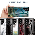 Miniatyrbillede 5 af 5: IC Samsung Galaxy S22 Ultra Cover Marmor Hærdet Glas Sort
