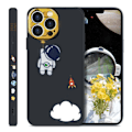 Miniatyrbillede 1 af 5: IC-etui til iPhone 14 Pro Max, sødt rummandsmønster (sort)