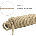 Miniatyrbilde 2 av 5: IC 6 mm tykt tau, sterkt naturlig tau, jutetau for håndverk/kattetau/hagebinding (10 M/32 fot)