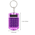 Miniatyrbillede 3 af 3: 4 stk Mini Elektroniske Lommeregnere Nøgleringe Tiny Small Pocket Lommeregnere Nøgleringe (10,5X4X1cm, Lilla) IC