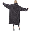 Miniatyrbilde 2 av 5: Hetteteppe med ermer, Lang Herre Sherpa Koselig Pulloverteppe, Varmt Overdimensjonert Hetteteppe, Dame Fluffy Hettegenser, Snuggie Koselig