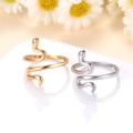 Miniatyrbilde 3 av 4: IC Snake Stapbar Ring Justerbar Åpen Ring Vintage - 24k Gull