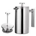 Miniatyrbillede 1 af 5: 350 ml dobbelt væg rustfrit stål fransk presse kaffemaskine med rustfrit stål filter, kaffekande isoleret kaffekande Press Filterkande Kaffepresse