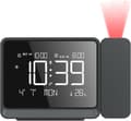 Digital projektionsväckarklocka med stor LED-display, Bluetooth-tidssynkronisering, USB-laddningsport, justerbar volym, sovrum, svart