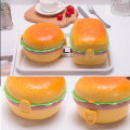 Miniatyrbillede 3 af 5: IC Creative Hamburger Dobbelt Lunchboks Børne Bento Box Inkluderer Rektangel