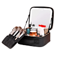Miniatyrbillede 2 af 3: UNIQ Makeuptaske, toilettaske med LED-spejl - Elegant og praktisk kosmetikktaske til rejse og hjemmebrug - Sort