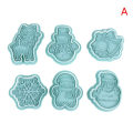 Miniatyrbild 1 av 5: IC 6 st/ set form 3D julgran snöflinga mönster Cook A  6pcs