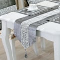 Miniatyrbilde 2 av 5: Bordløper med paljetter, strass og diamanter (13\" x 82\", grå)