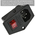Miniatyrbild 4 av 4: Betterlife C-14 Infälld Kontakt 220-250V/10A Infällt Uttag med Strömbrytare Audio IEC Infällt Uttag (3 st), från DEBUNS
