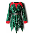 Miniatyrbilde 3 av 5: IC Flicka Pojke Jul Elg Fancy Dress Xmas Party Cosplay Klær zy grønn 150cm