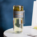 Miniatyrbild 5 av 5: IC Dubbelväggig Glas Mugg med Teinfuser Bärbar Mugg för Lös Te-Resemugg med Sil Mugg för Dubbla Ändamål - Grå
