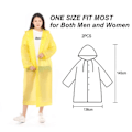 Pikkukuva 2 / 5: IC Regnrock, [2-pack] Kannettavat EVA-sadetakit Poncho Vedenpitävä keltainen
