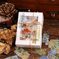 Pikkukuva 3 / 5: Scrapbooking-tarrat, 180 kpl, vintage, kasvit, kukat, koristeelliset tarrat, kuuma leima, PVC, itseliimautuva tarra