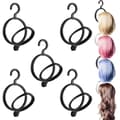 5-pakning hengende parykkstativ sammenleggbart bærbart stativ for parykker og hatter, utstilling og oppbevaring, svart