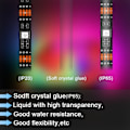 Miniatyrbillede 3 af 5: IC LED-lysstribe Epoxi Baggrundsdekoration USB-lysstribe med 24-knaps fjernbetjening (1 meter engelsk farvelåge)