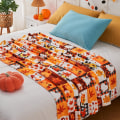 Miniatyrbilde 2 av 5: IC Høstteppe, høstpledd for sofa, oransje rutete teppe for høsten, bruk (50”x60”)