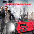 Pikkukuva 3 / 5: IC Solar Radio AM/FM -radio Kannettava USB-ladattava hätäradio 2000mAh Power Bankilla, LED-taskulamppu (punainen)