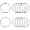 Miniatyrbillede 1 af 5: 10 stk 32 mm rustfrit stål metal flad delt nøglering cirkulær nøglering Hoops Nøglering Loop Nøglering Connector IC