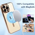 Miniatyrbild 4 av 5: IC-fodral för iPhone 17 Pro Max [kompatibelt med MagSafe] Kameraskyddsplätering Lyxigt fodral för kvinnor och män Transparent Mjukt - Lila