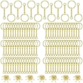 Pikkukuva 3 / 5: 1/2/3/5 360 kpl Avaimiarenkaita Renkaita DIY Avattava Jaettu Hyppyrengas Hopea Kulta 16x15x2.0cm 1Sarja IC