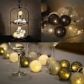Miniatyrbillede 3 af 5: IC Bomuldslysguirlande, 20 LED USB-guirlande med fjernbetjening og timer, lyskugleguirlande indendørs til julefest for børn i soveværelset grå