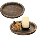 Miniatyrbilde 1 av 5: IG Rustik trebrikke lysholder - liten dekorativ tallerken Rustic