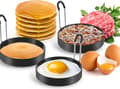 4-delar - Stekt - äggform - Äggringset - Stekta - äggformar - rostfritt - stål - pannkaksform - Äggbakform - Köksbakform