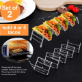 Miniatyrbilde 5 av 5: IC Tacoholder stativ rustfritt stål 4 lommer taco stativ bølgeform