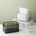 Miniatyrbilde 3 av 5: Vevnadsboksdeksel Rektangulært Vevnadsboksdeksel Transparent Vevnadsboksholder Vevnadsdispenser for hjem baderom soverom Kommode (Klar)