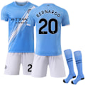 Miniatyrbild 3 av 7: -26 ny sportdräkt 17 De Bruyne klubbfotbollströja nr 9 Haaland Manchester City hemma Size 9 socks #S