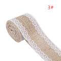 Miniatyrbillede 1 af 5: IC 5 stk 2 Meter/Rulle Jute Burlap Hessian Spetsbånd Hvid Spets Tri 5 stk
