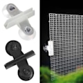 Miniatyrbillede 1 af 5: 10 stk akvarium akvarium glas isoleringsisolering akvarium glas isoleringsklemme partition klemme isolerings sugekop klemme (sort+hvid)
