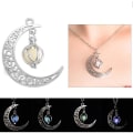 Miniatyrbillede 5 af 5: IC Sterling sølv smykker Crescent Moon og Star Pendant halskæde style 2